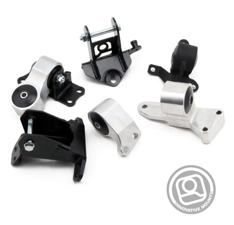 Innovative 06-11 Honda Civic Si K-Series Black Billet Aluminum Mounts 95A Bushings (Not K24 Trans) Engine Mounts Innovative Mounts