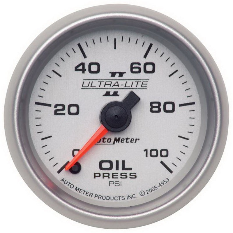 Autometer Ultra-Lite II 52mm 0-100 psi Full Sweep Electric Oil Pressure Gauge Gauges AutoMeter