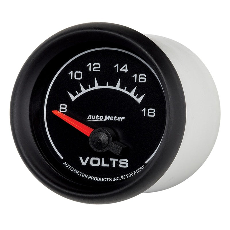 Autometer Euro-Style 2-1/16in 8-18V Short Sweep Electronic Voltmeter Gauge Gauges AutoMeter