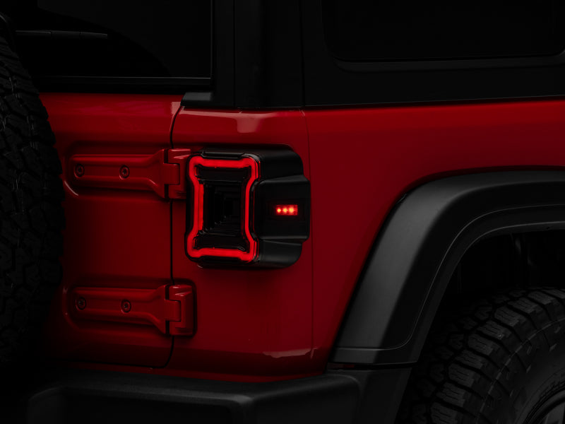 Raxiom 18-22 Jeep Wrangler JL Axial Series Plateau LED Tail Lights- Black Housing (Smoked Lens) Tail Lights Raxiom