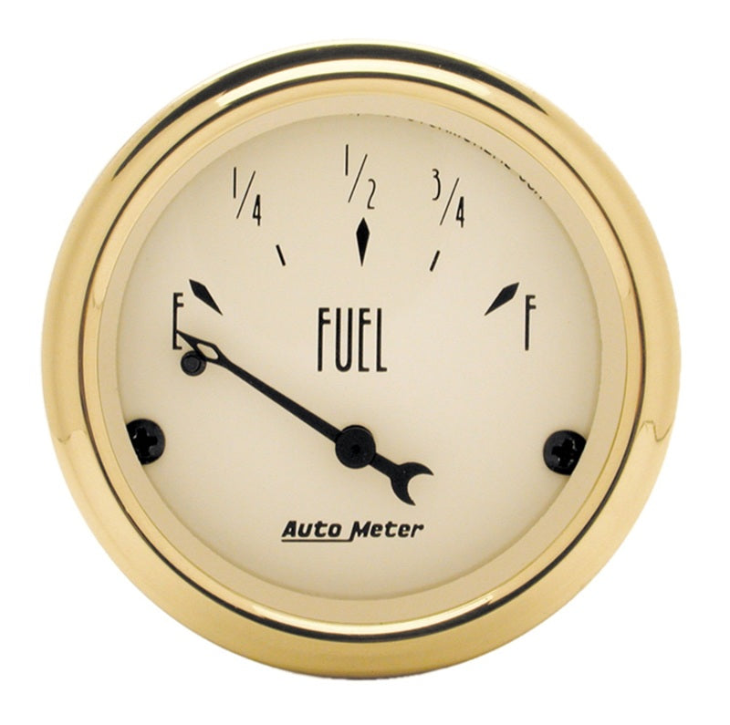 AutoMeter Gauge Fuel Level 2-1/16in. 0 Ohm(e) to 90 Ohm(f) Elec Golden Oldies Gauges AutoMeter