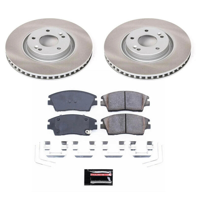 Power Stop 17-22 Kia Sportage Front Semi-Coated Rotor Kit Brake Kits - Performance Blank PowerStop
