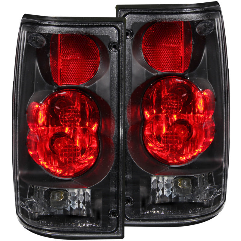 ANZO 1989-1995 Toyota Pickup Taillights Black Tail Lights ANZO