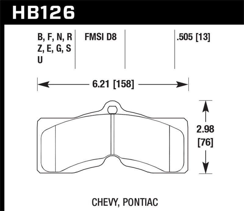 Hawk 77-82 Chevrolet Corvette DTC-60 Race Rear Brake Pads Brake Pads - Racing Hawk Performance