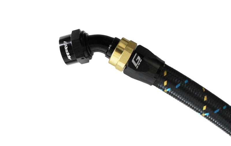GReddy AN08 45 DEGREE HOSE END SWIVEL BLACK/GOLD ANODIZED Oil Line Kits GReddy