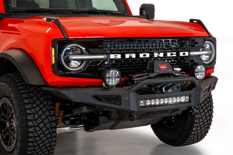 Addictive Desert Designs 2021+ Ford Bronco Rock Fighter Front Bumper - Hammer Black Bumpers - Steel Addictive Desert Designs