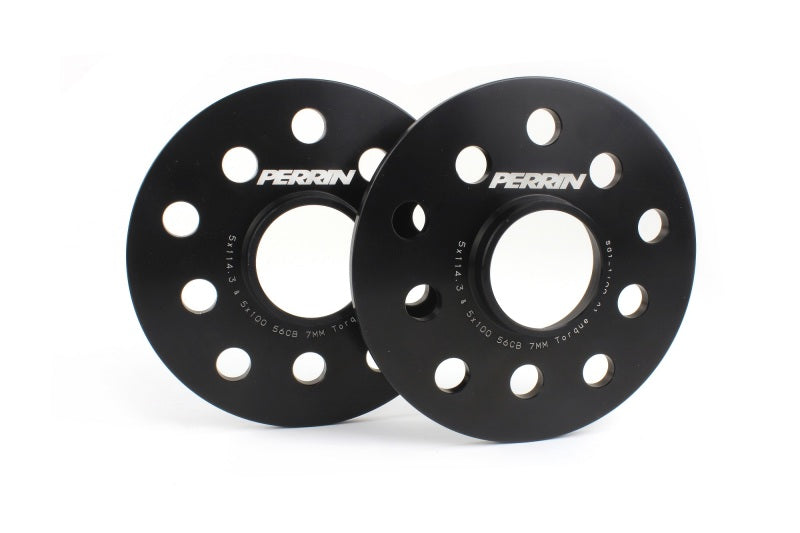PERRIN Subaru/Toyota/Scion 7mm Wheel Spacers (Slip-On Style With Studs) 5x114.3/5x100 56mm CB - Pair Wheel Spacers & Adapters Perrin Performance