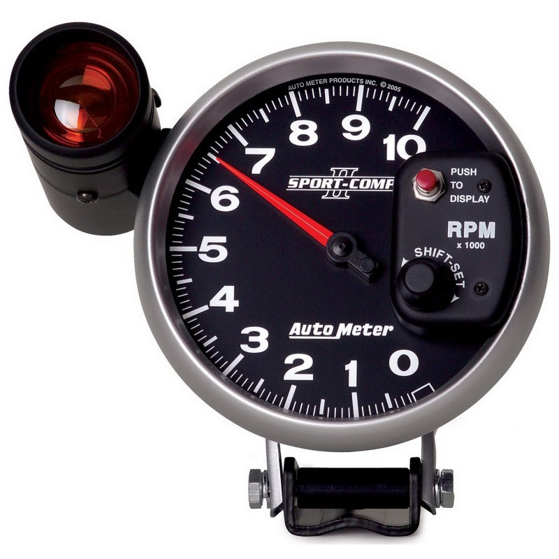 Autometer Sport-Comp II 5 inch 0-10000 RPM Pedestal Mount Tachometer Shift-Lite Gauges AutoMeter