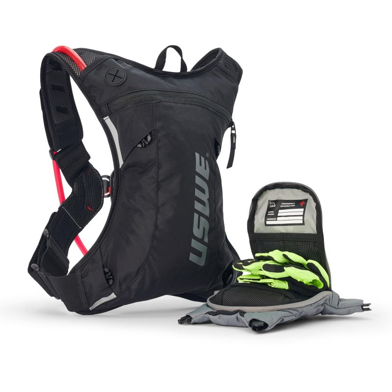 USWE Moto Hydro Hydration Pack 3L - Carbon Black/Grey Bags - Hydration Packs USWE