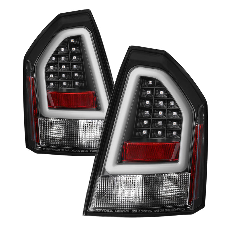 Spyder Chrysler 300 05-07 V2 Light Bar LED Tail Lights - Black ALT-YD-CHR305V2-LED-BK Tail Lights SPYDER