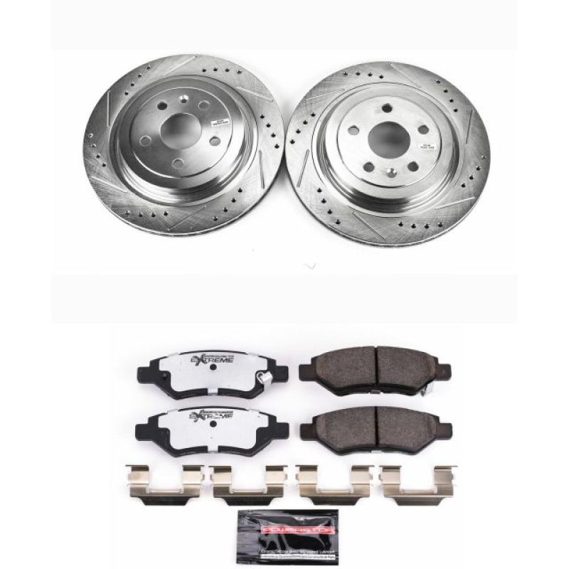 Power Stop 08-14 Cadillac CTS Rear Z26 Street Warrior Brake Kit Brake Kits - Performance D&S PowerStop