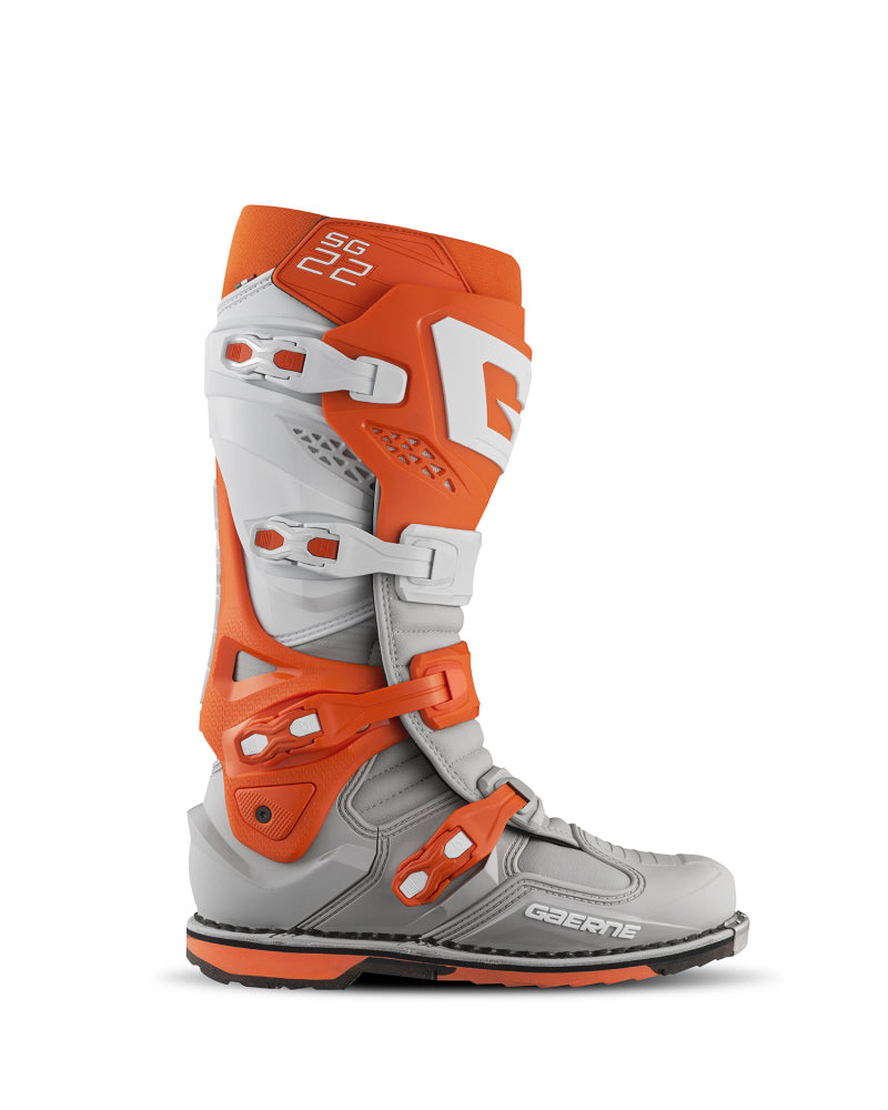 Gaerne SG22 Boot Orange/White/Grey Size 10.5 Motorcycle Boots Gaerne