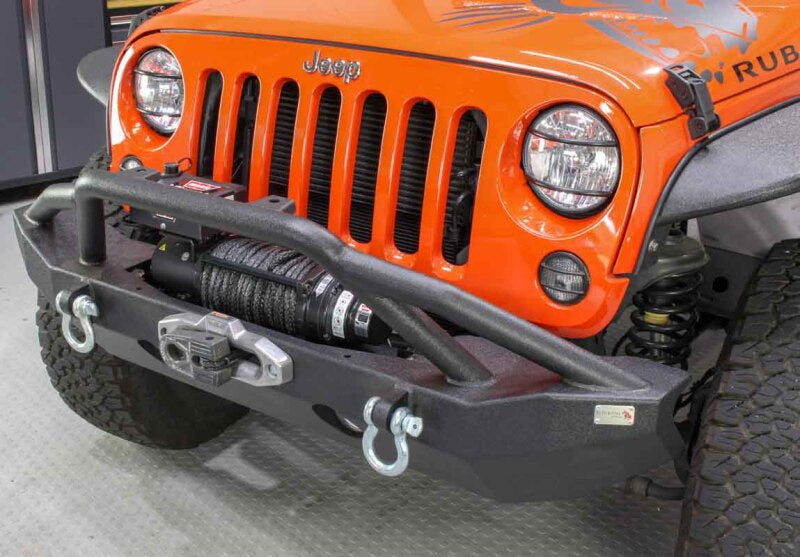 Fishbone Offroad 07-18 Jeep Wrangler JK Full Width Front Winch Bumper - Black Powdercoat Bumpers - Steel Fishbone Offroad