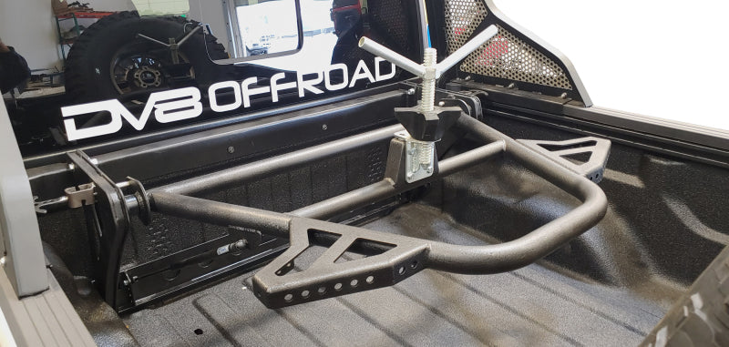 DV8 Offroad 2019+ Jeep Gladiator In-Bed Adjustable Tire Carrier Chase Racks DV8 Offroad