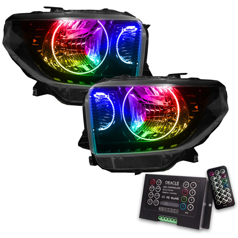 Oracle 14-17 Toyota Tundra SMD HL - Dual Halo Kit - ColorSHIFT w/ 2.0 Controller Headlights ORACLE Lighting