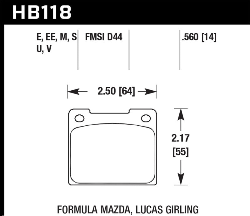 Hawk 65-80 Triumph Spitfire (MKIII/MKIV) DTC-70 Race Front Brake Pads Brake Pads - Racing Hawk Performance