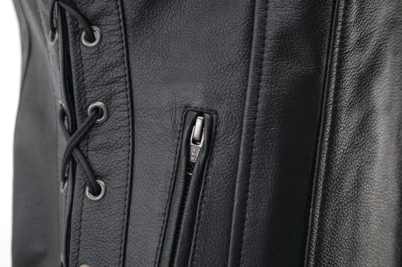 Kuryakyn Leather By River Road Sapphire Leather Vest Black Womens - Small Vests Kuryakyn