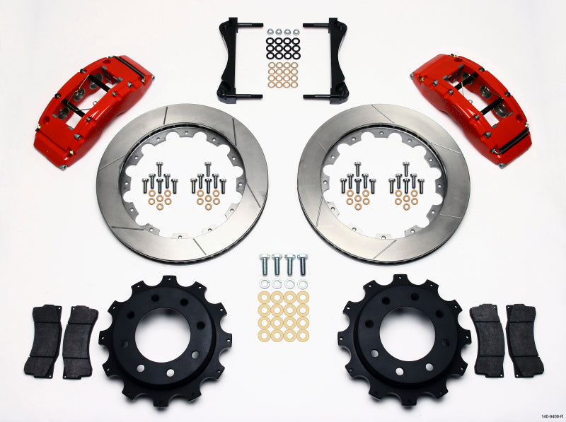 Wilwood TC6R Rear Kit 16.00in Red 1999-2010 GM Trk 2500 HD 4.84 Cntr Big Brake Kits Wilwood