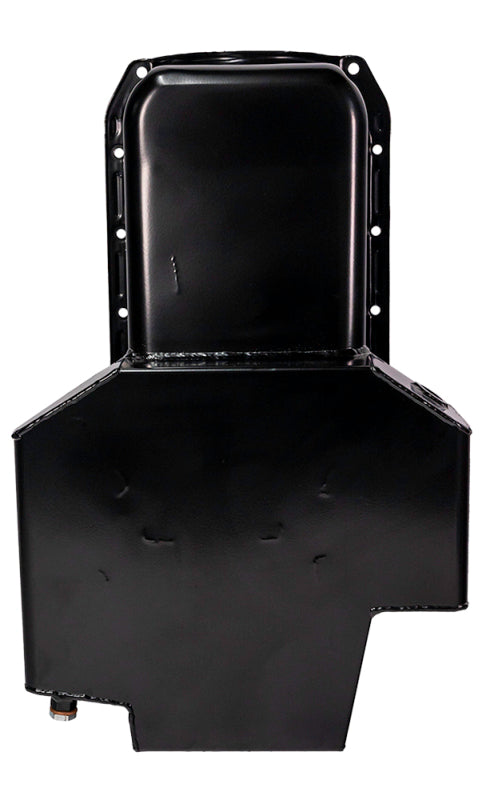 Moroso 86-Up Chevrolet SBC (w/1 Pc Seal & Low Clearance) Wet Sump 7qt 7in Steel Oil Pan - Black Oil Pans Moroso