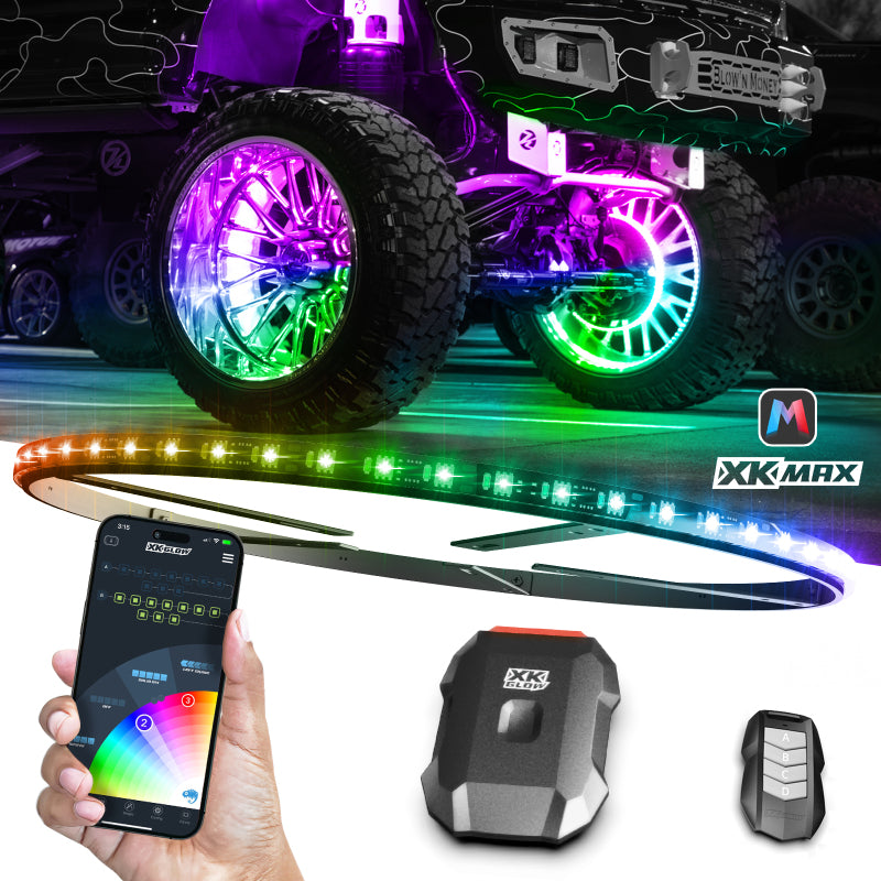 XK Glow XKmax RGBW Wheel Ring Light Kit Light Accessories and Wiring XKGLOW