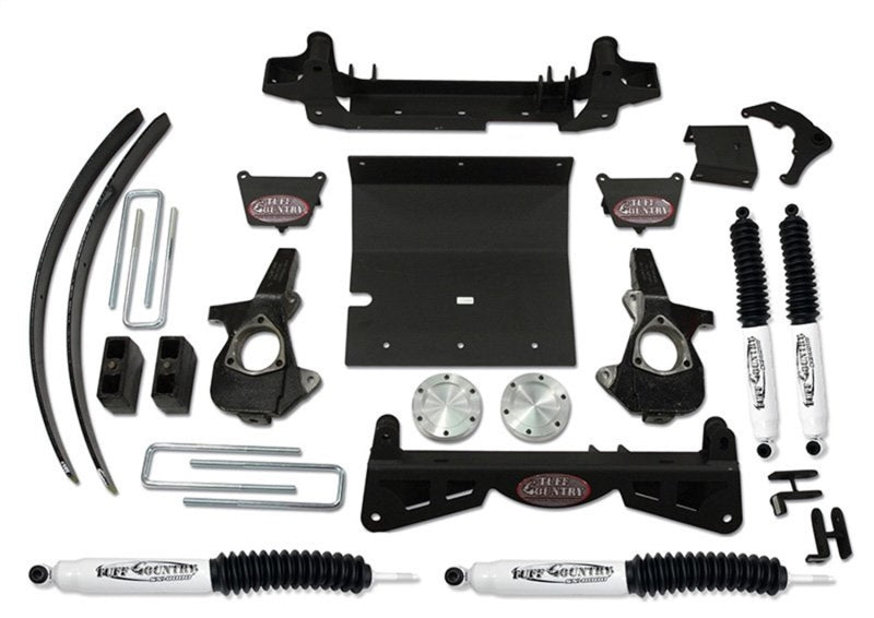 Tuff Country 99-05 Chevy Silverado 1500 4x4 4in Lift Kit (w/Multi-Piece Sub Frame SX8000 Shocks) Lift Kits Tuff Country