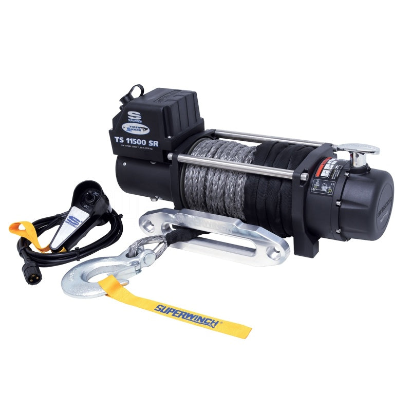 Superwinch 11500 LBS 12V DC 3/8in x 80ft Synthetic Rope Tiger Shark 11500 Winch Winches Superwinch