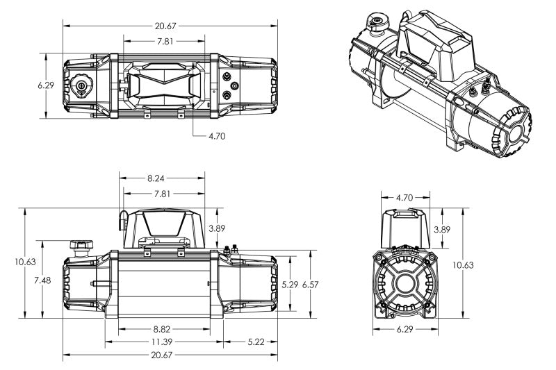 DV8 Xtract 12k Synthetic Rope Winch Winch Kit DV8 Offroad