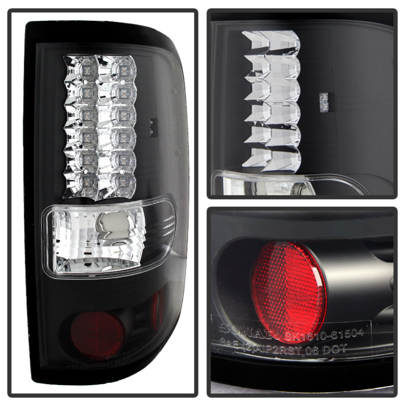 Spyder Ford F150 Styleside 04-08 (Not Fit Heritage & SVT)LED Tail Lights Black ALT-YD-FF15004-LED-BK Tail Lights SPYDER