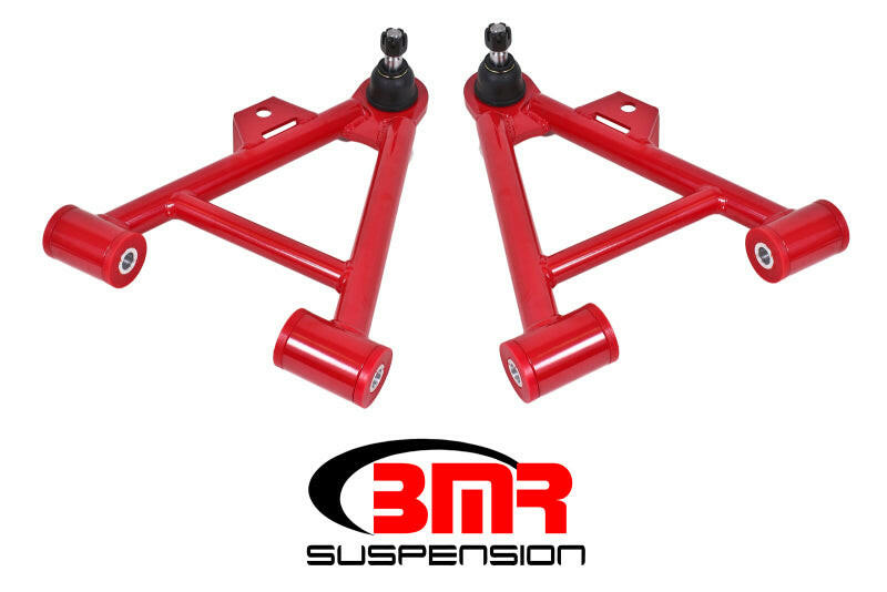 BMR 79-93 Fox Mustang Lower Non-Adj. A-Arms (Coilover Only) w/ STD. Ball Joint (Poly) - Red Control Arms BMR Suspension