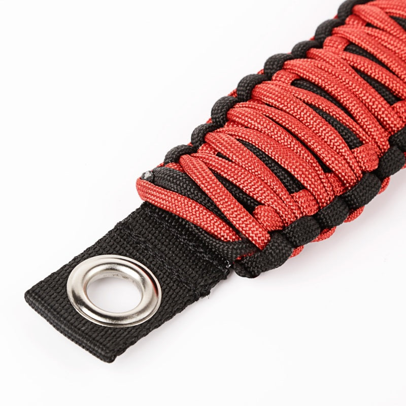 Rugged Ridge Paracord A-Pillar Grab Handle Red 07-18 Jeep Wrangler JK Dash & Interior Trim Rugged Ridge