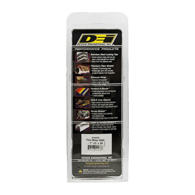 DEI Fire Wrap 3000 1in I.D. x 2ft Thermal Sleeves DEI