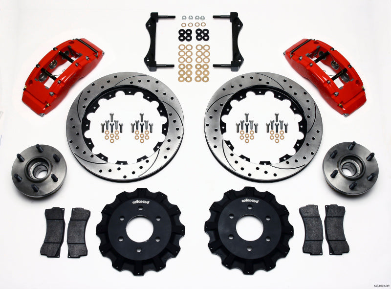 Wilwood TC6R Front Kit 16.00in Drilled Red 2004-2008 Ford F150 Big Brake Kits Wilwood