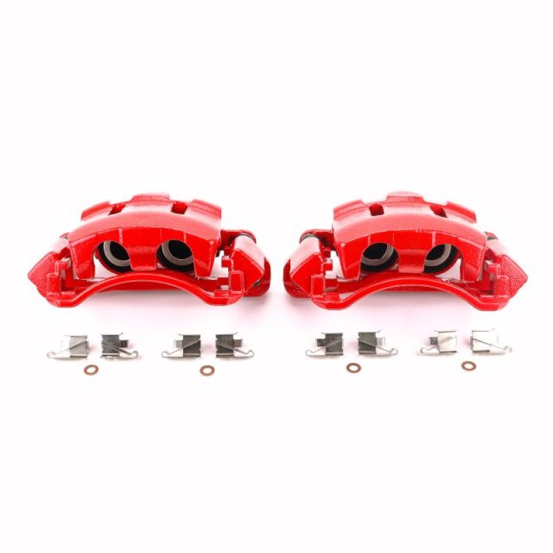 Power Stop 00-05 Ford Excursion Front Red Calipers w/Brackets - Pair Brake Calipers - Perf PowerStop