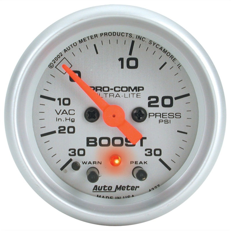 Autometer Ultra-Lite 52mm 30 PSI Electronic Boost Gauge Gauges AutoMeter
