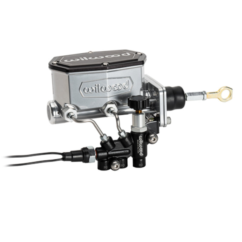 Wilwood Mopar Compact Tandem M/C Kit w/ Combination Valve & Pushrod 15/16in Bore - Chrome Brake Master Cylinder Wilwood