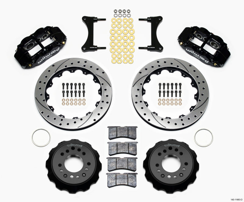 Wilwood Narrow Superlite 6R Front Hat Kit 12.88in Drilled 93-96 Mazda RX7 Big Brake Kits Wilwood
