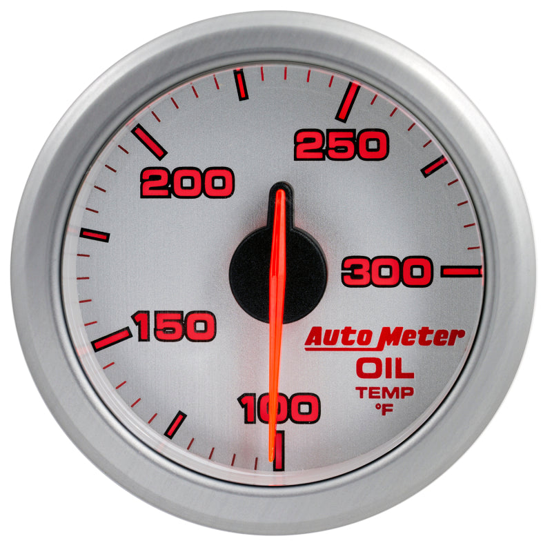 Autometer Airdrive 2-1/6in Oil Temp Gauge 100-300 Degrees F - Silver Gauges AutoMeter