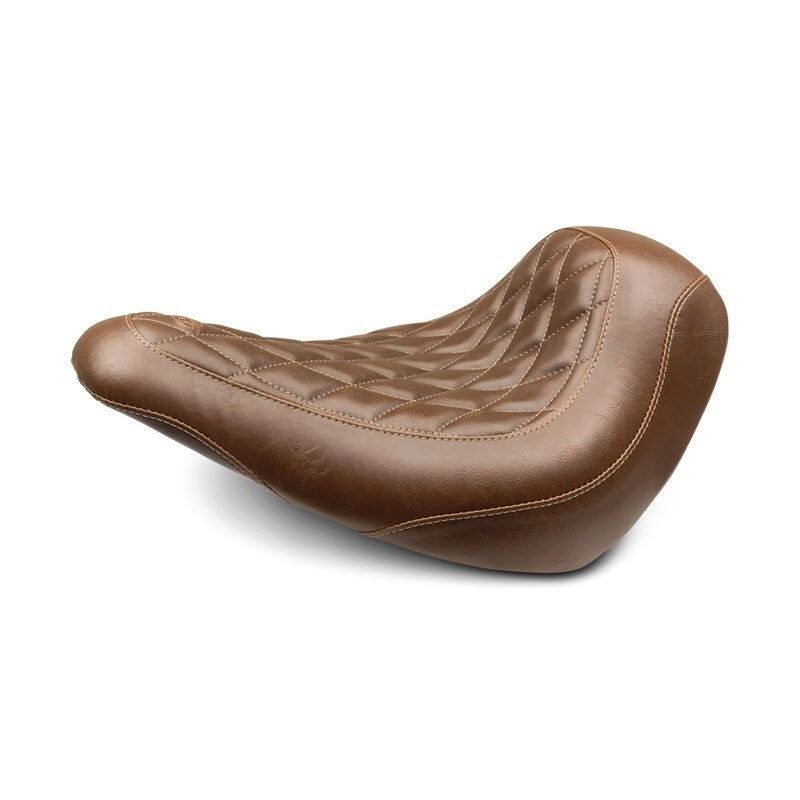 Mustang 18-21 Harley Low Rider, Sport Glide Wide Tripper Solo Seat Diamond Stitch - Brown Solo Motorcycle Seats Mustang Motorcycle