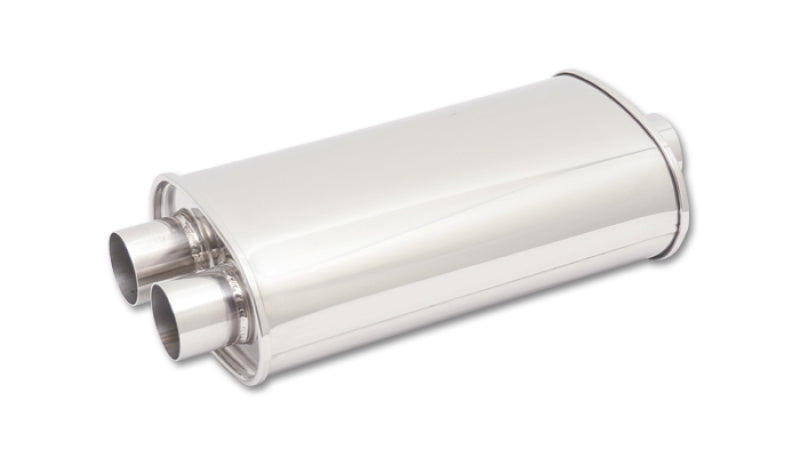 Vibrant StreetPower Oval Muffler 5in x 9in x 15in - 3in inlet/Dual Outlet (Center In - Dual Out) Muffler Vibrant