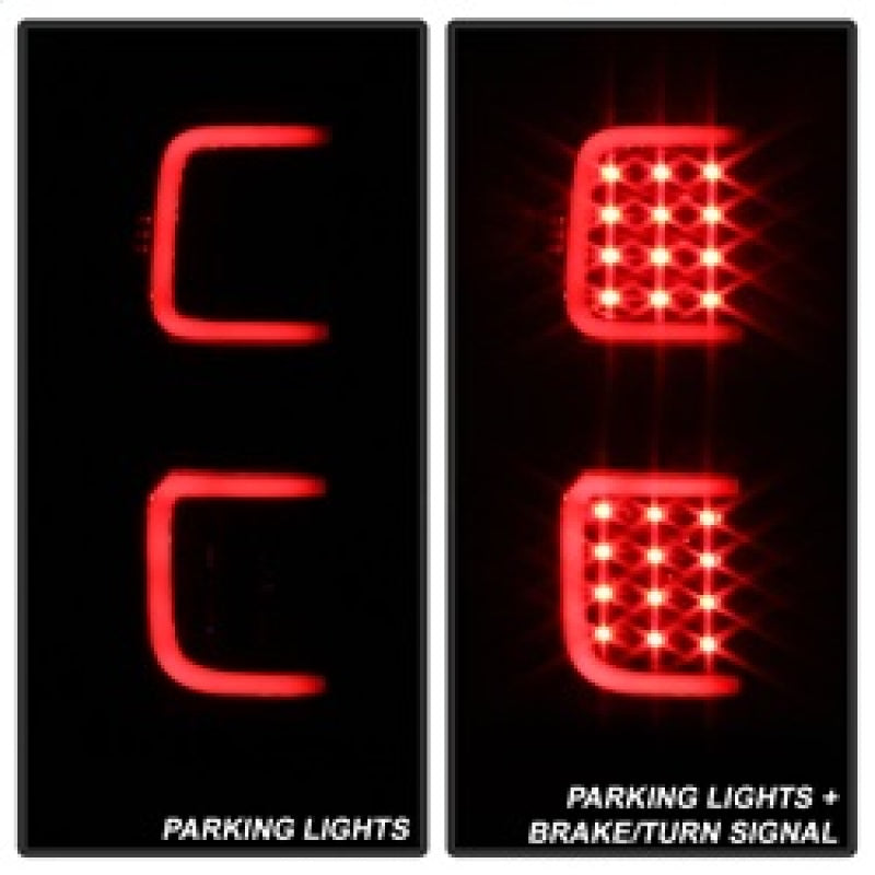 xTune Ford F150 09-14 LED Tail Lights - Black ALT-ON-FF15009-LBLED-BK Tail Lights SPYDER