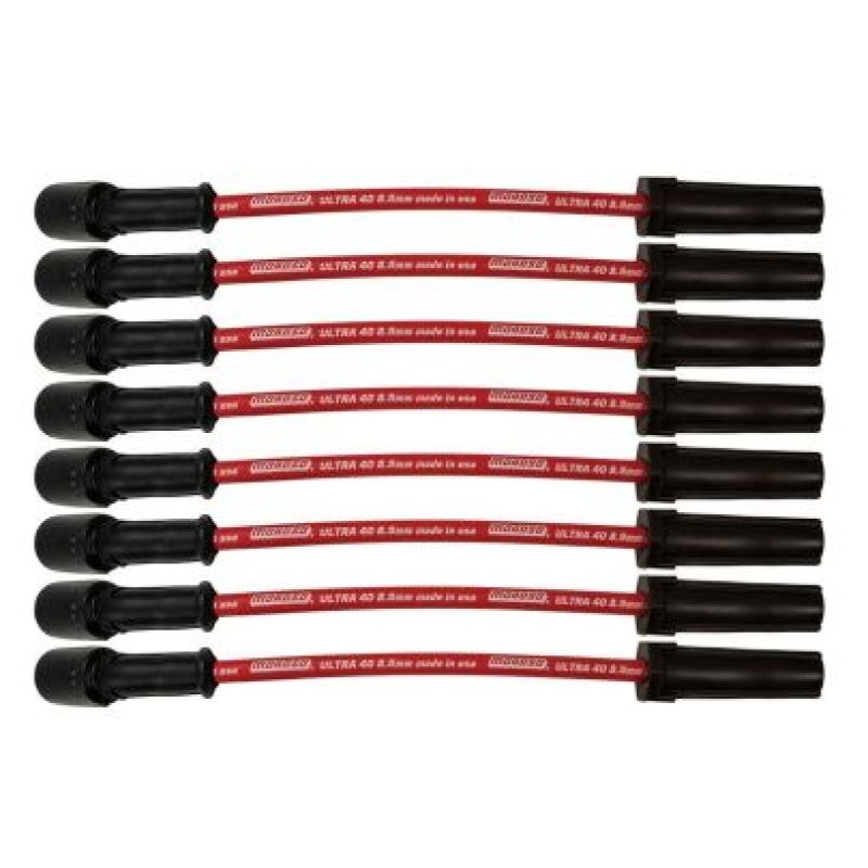 Moroso GM LS/LT 8.5mm Ultra 40 11in Long Wire Set w/o Alum Heatshield - Red Spark Plug Wire Sets Moroso