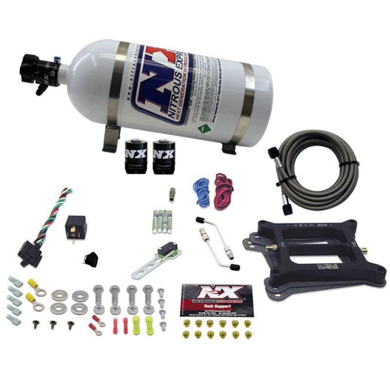 Nitrous Express 4150 4-BBL/Gasoline Nitrous Kit (50-300HP) w/10lb Bottle Nitrous Systems Nitrous Express