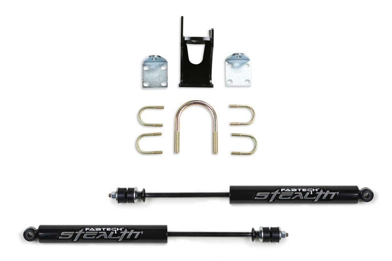 Fabtech 05-21 Ford F250/350 4WD Dual Stealth Steering Stabilizer Kit - Opposing Style Steering Stabilizer Fabtech