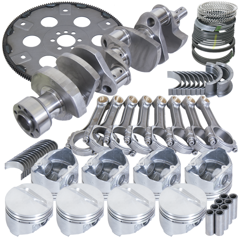 Eagle Chevy 350 1Pc 3.750in Crank 5.700in I-Beam Rods 4.060in Pistons 168 Tooth FP Balanced Assembly Rotating Assemblies Eagle
