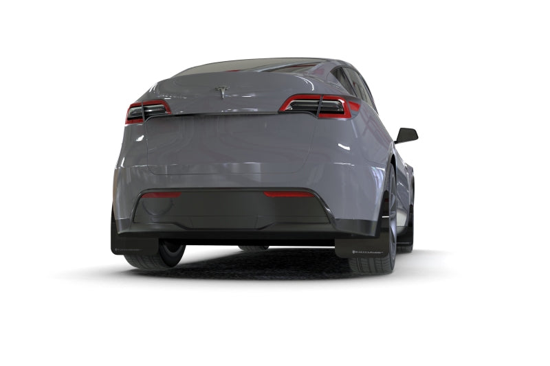 Rally Armor 20-26 Tesla Model Y, Juniper Y Black Mud Flap - Metallic Black Logo Mud Flaps Rally Armor