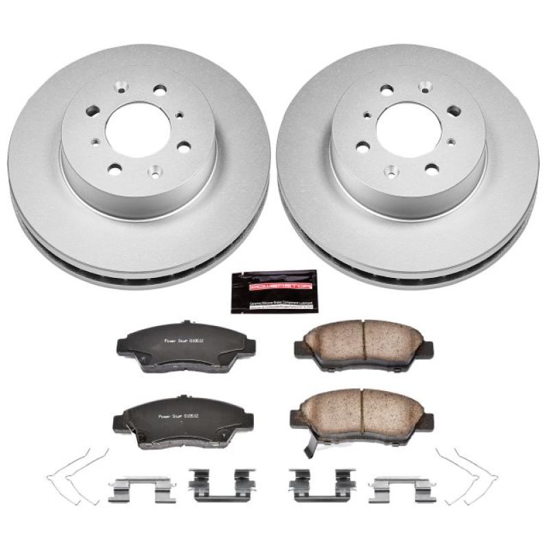 Power Stop 09-14 Honda Fit Front Z17 Evolution Geomet Coated Brake Kit Brake Kits - Performance Blank PowerStop