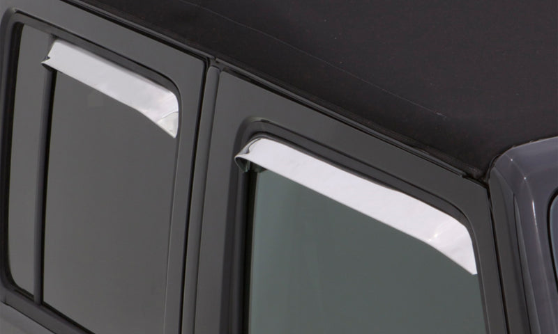 AVS 81-89 Lincoln Town Car Ventshade Front & Rear Window Deflectors 4pc - Stainless Wind Deflectors AVS