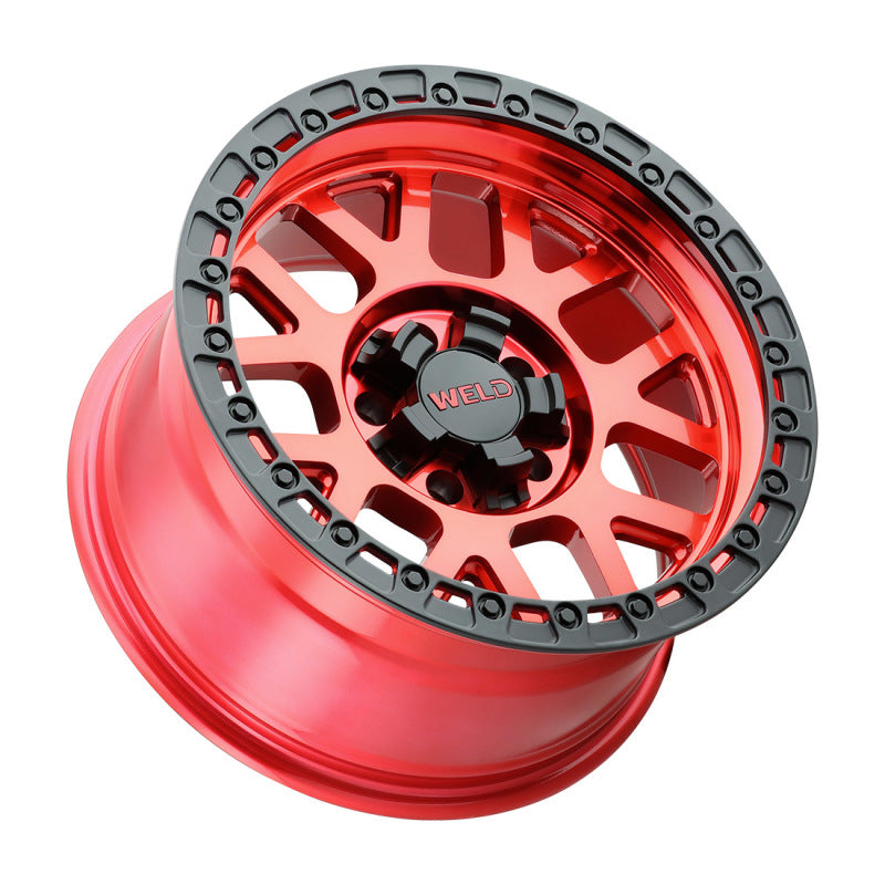 Weld Off-Road W133 17X9 Cinch 5X114.3 5X127 ET-12 BS4.50 Candy Red / Satin Black Ring 78.1 Wheels - Cast Weld
