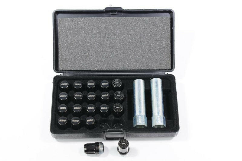 BBS McGard Lug Nut Set 12x1.25 Black - w/Locks Wheel Bolts BBS