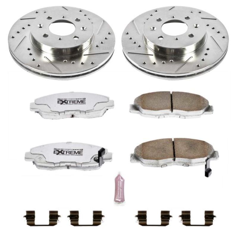 Power Stop 96-05 Honda Civic Front Z26 Street Warrior Brake Kit Brake Kits - Performance D&S PowerStop